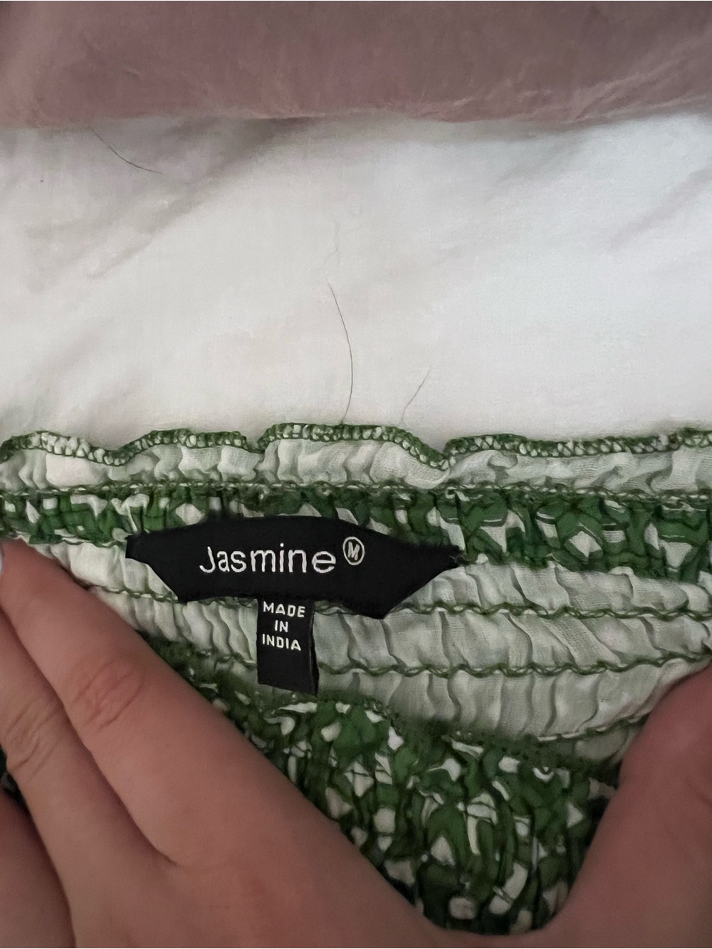 Jasmine Green Mixed-Print Boho Maxi Skirt with Pink Accents - Picture 3 of 3